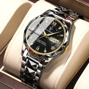 POEDAGAR 615 Diamond Cut Watch For Men